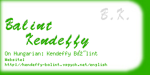 balint kendeffy business card